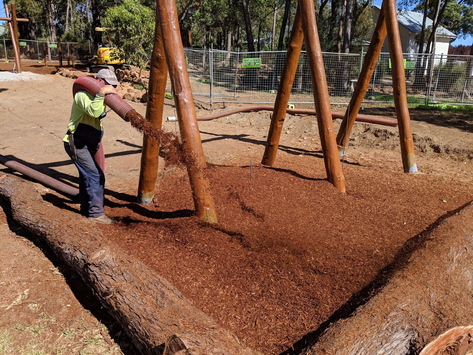 Playground Softfall Mulch Supply and Installation Perth Materials Blowing