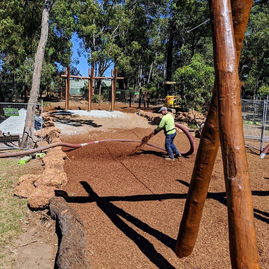 Soft Fall Mulch • Playground Mulch • PMB • Perth Materials Blowing